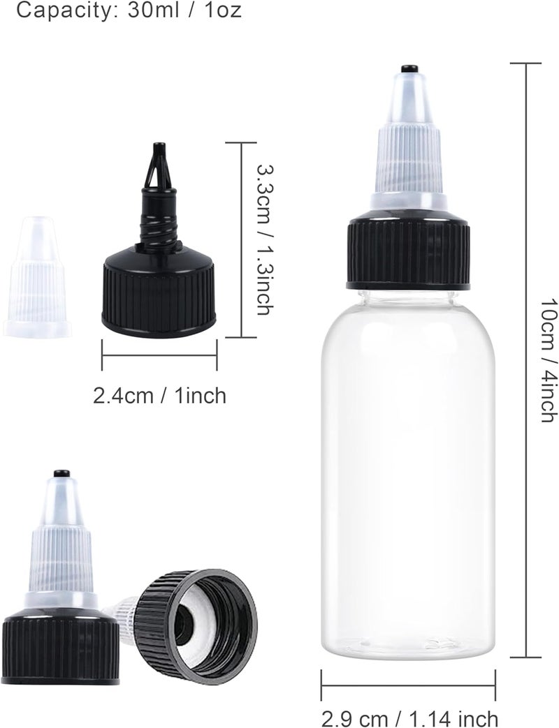 EOSAU 20 Pcs 1oz Plastic Squeeze Bottles with Twist Top Cap, 30ml Clear Dispensing Bottles, Empty Squirt Bottle for Liquids, Sauces, Arts, Crafts, Travel - Image 5